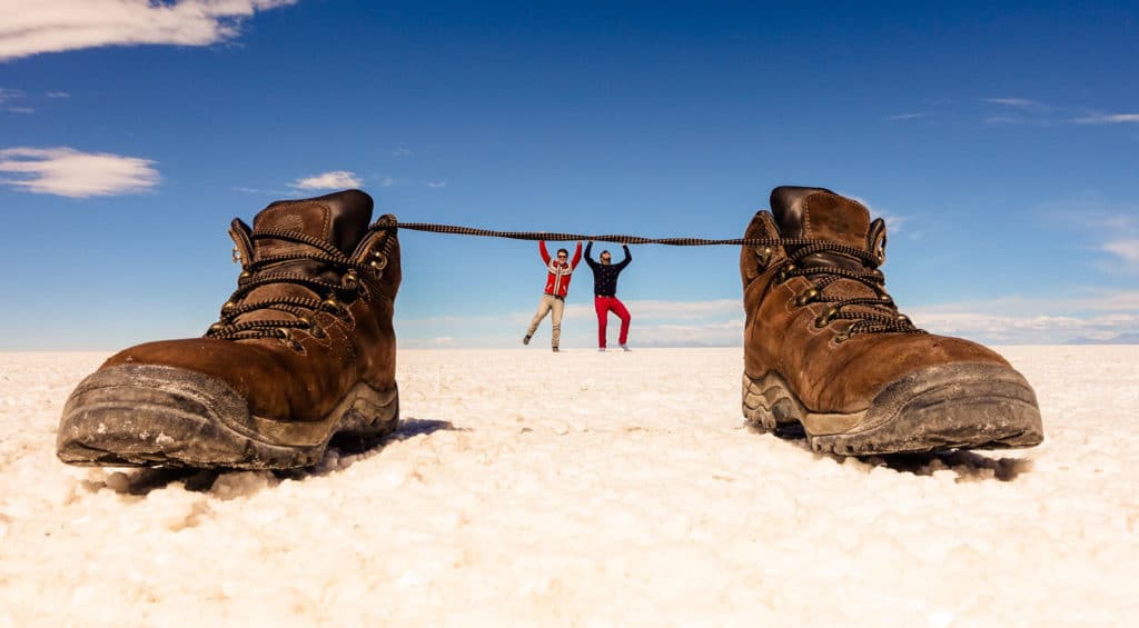 Fotos criativas no Salar de Uyuni