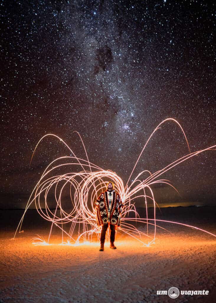 Fotos noturnas no Salar de Uyuni